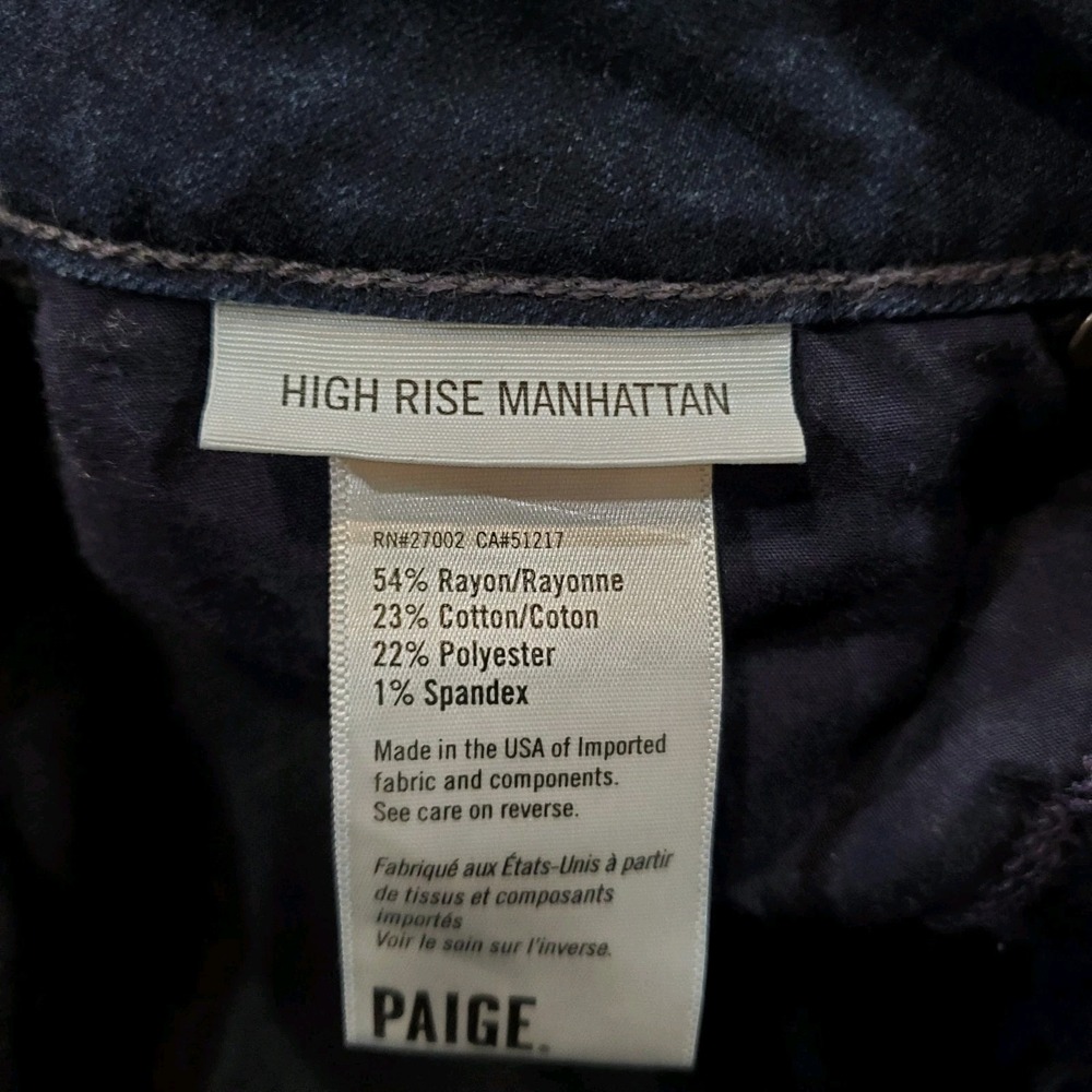 Paige Jeans Womens 31 Blue Denim High Rise Manhattan Bootcut - Picture 11 of 11